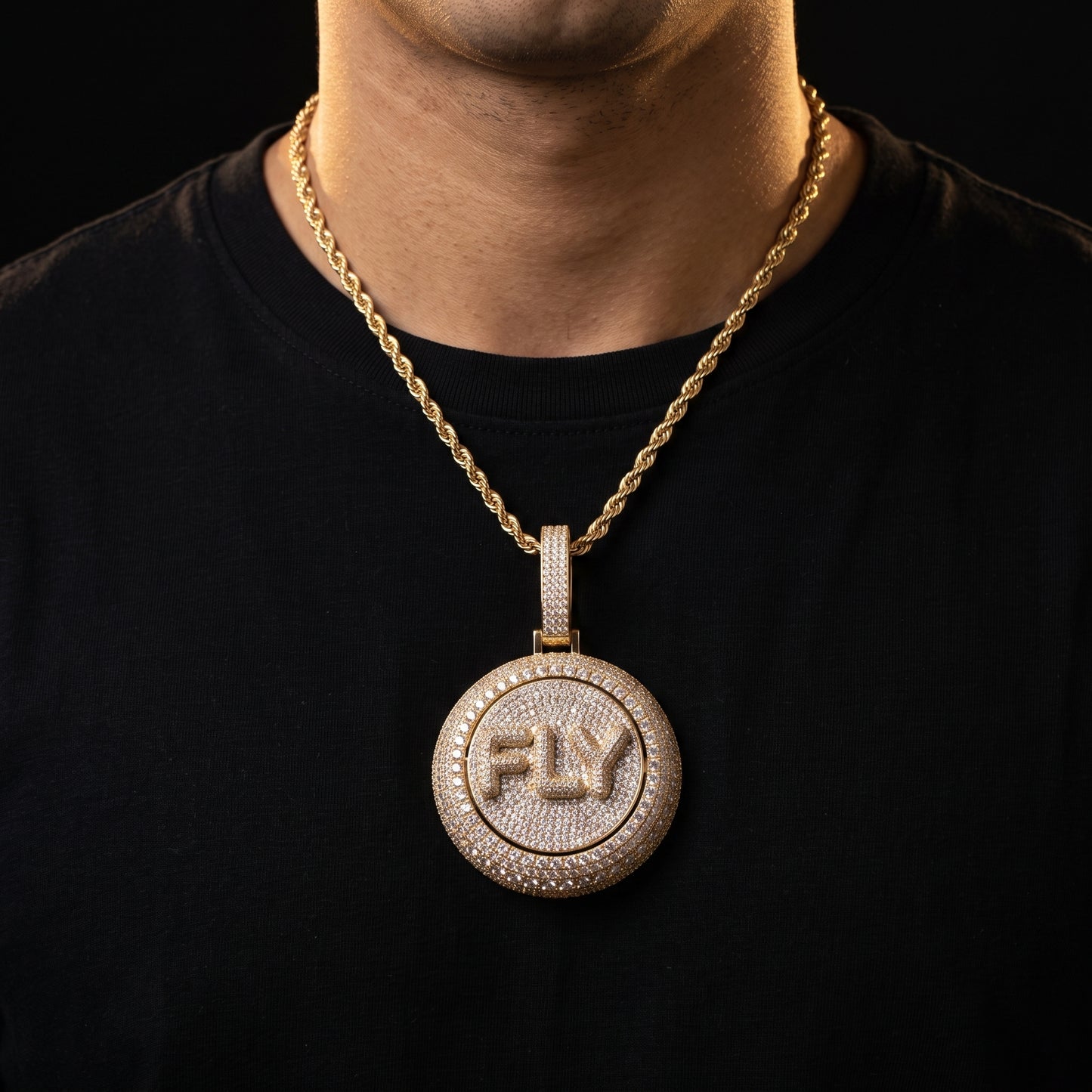 Solid Rotatable Custom Letter Pendant - Different Drips