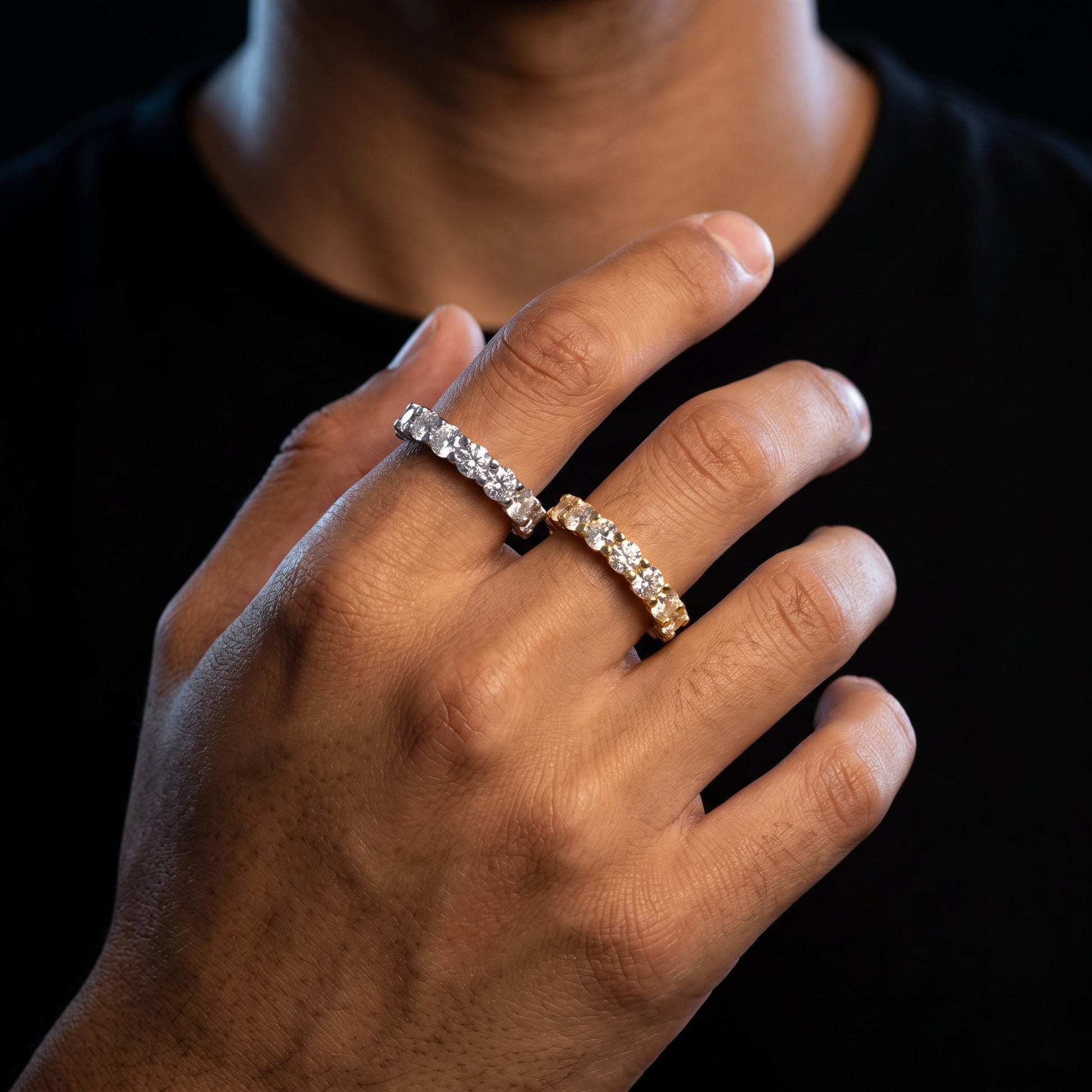 3mm S925 Moissanite Eternity Ring - Different Drips