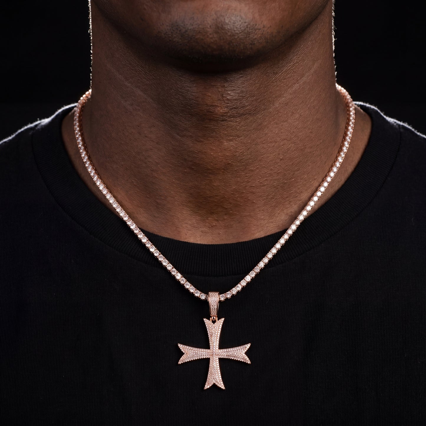 Iced Out Holy Cross Pendant - Different Drips