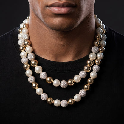 10mm Iced Pearl Link Chain - Different Drips