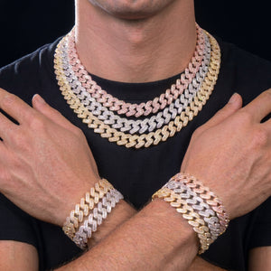 12mm Baguette Cuban Link Chain - Different Drips