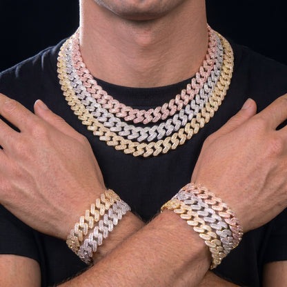 12mm Baguette Cuban Link Chain - Different Drips