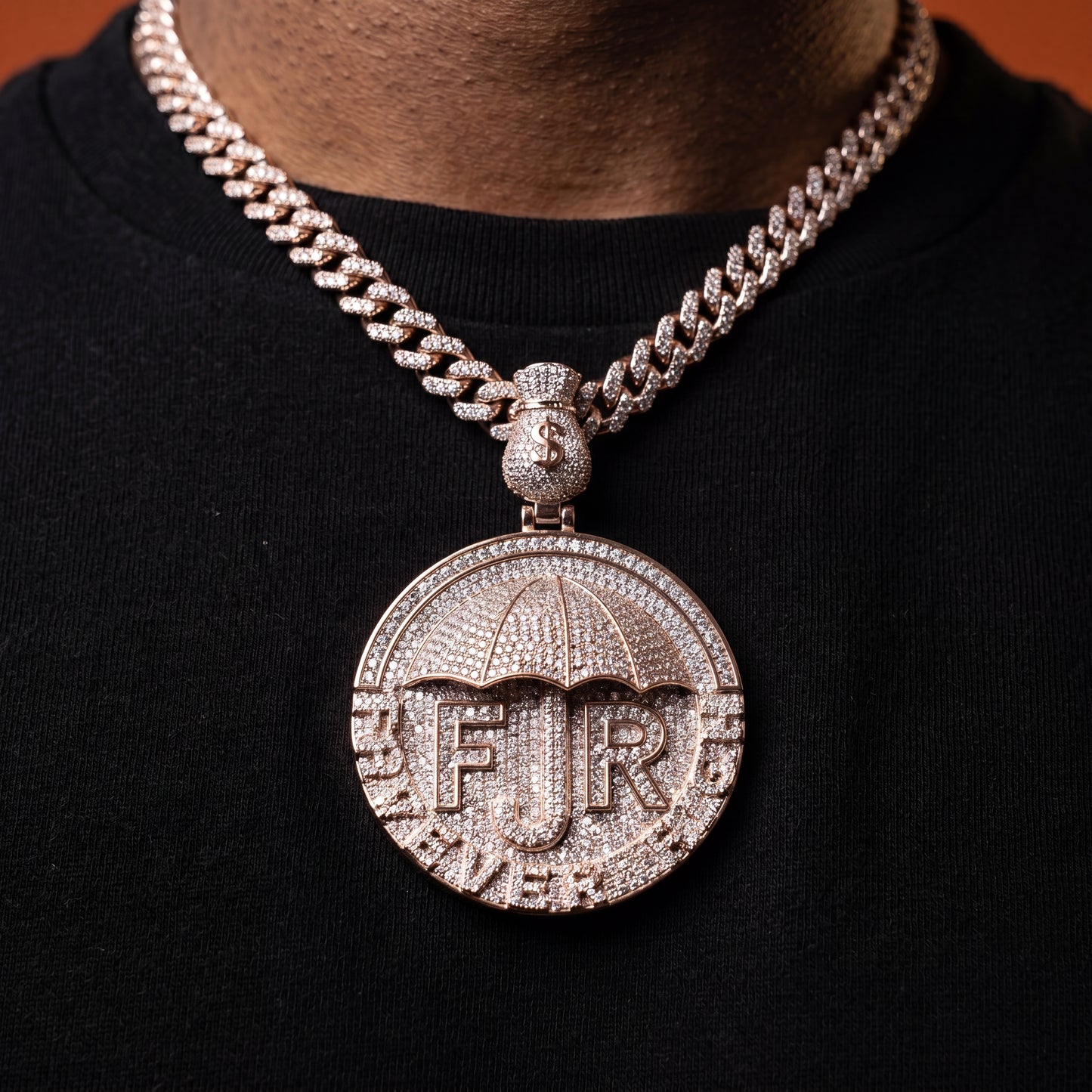 Two-Tone Iced Forever Rich Pendant - Different Drips