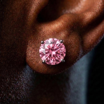 6.5mm S925 Colored Moissanite Stud Earrings - Different Drips