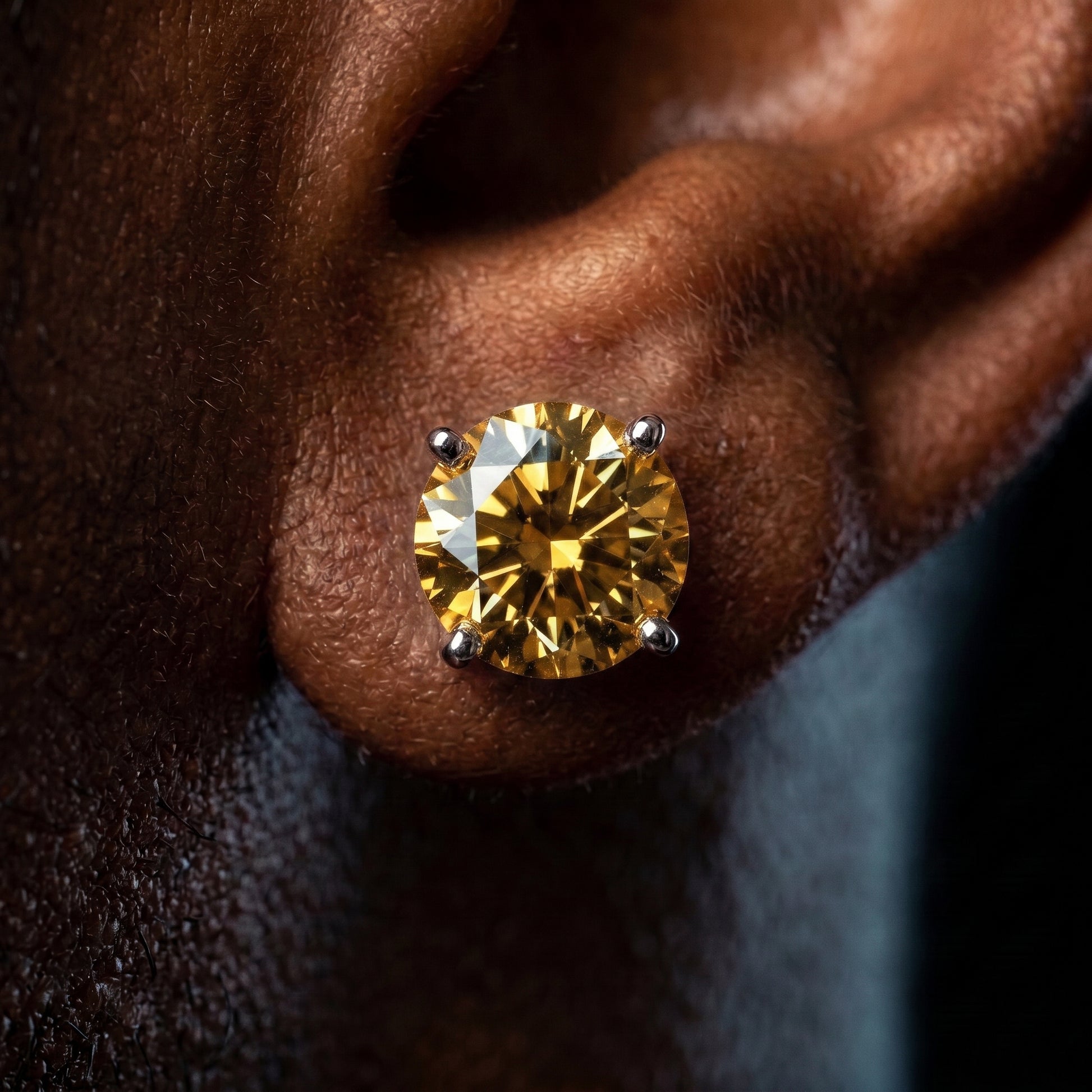 6.5mm S925 Colored Moissanite Stud Earrings - Different Drips