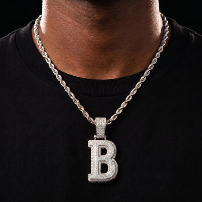 Layered Bold Custom Single Letter Pendant - Different Drips
