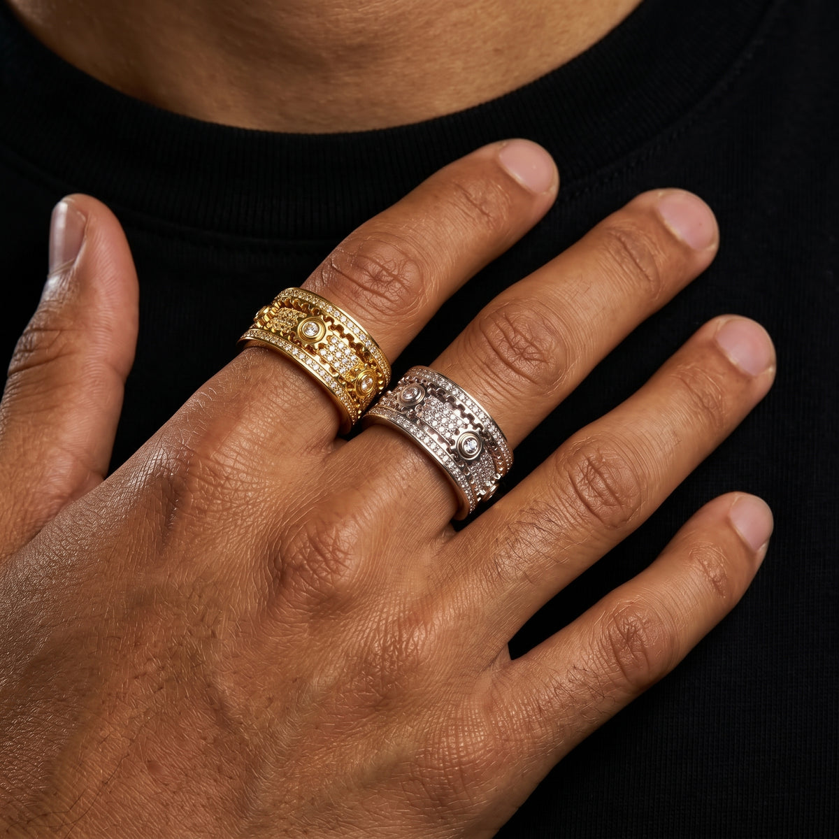 Iced Out Rotating Gear Ring – view 2
