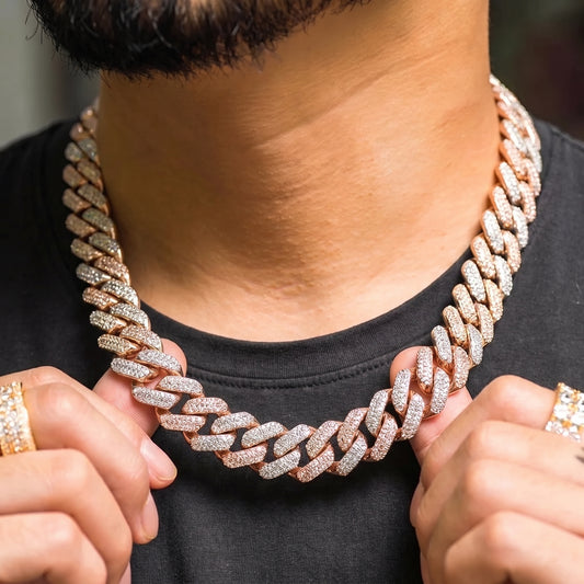 12mm Two-Tone Prong Cuban Link Choker - Different Drips
