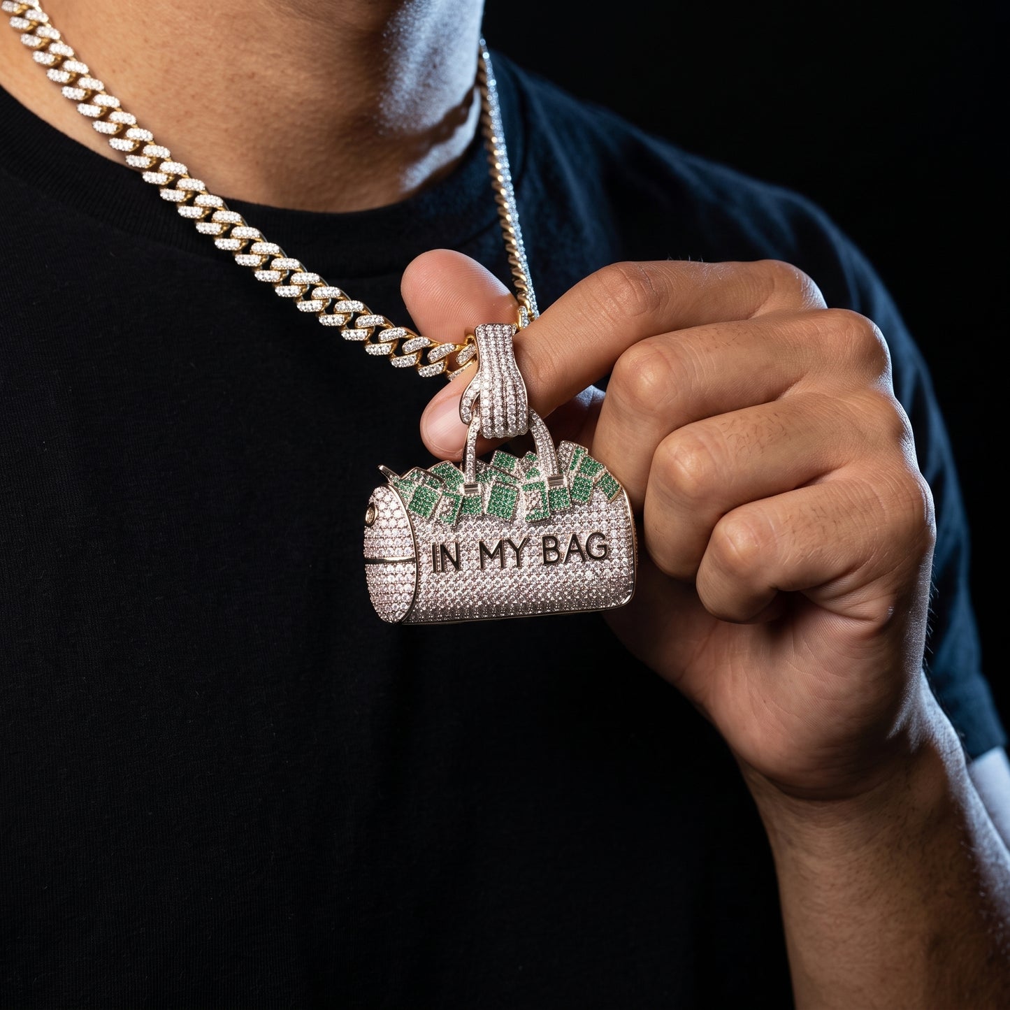 Iced In My Bag Money Duffle Pendant