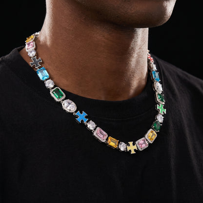 8mm S925 Luminous Enamel Cross Tennis Chain - Different Drips