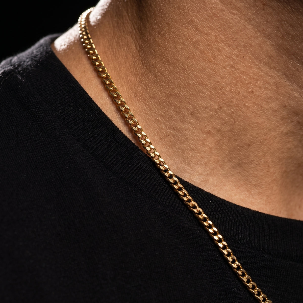 3mm 18k Gold Cuban Chain