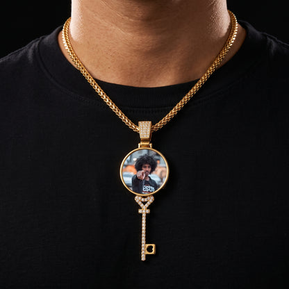 Custom Key Shaped Photo Pendant - Different Drips