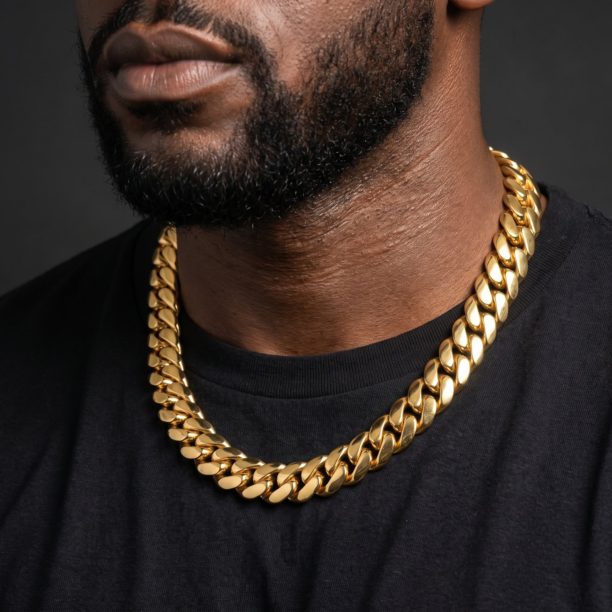 10-22mm Solid 18k Gold Plated Miami Cuban Link Chain - Different Drips