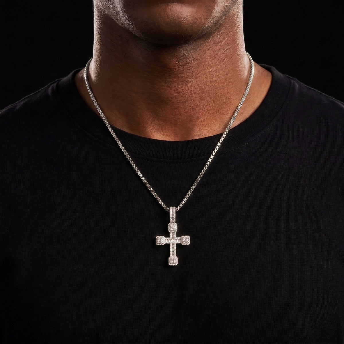 S925 Moissanite Cross Pendant - Different Drips