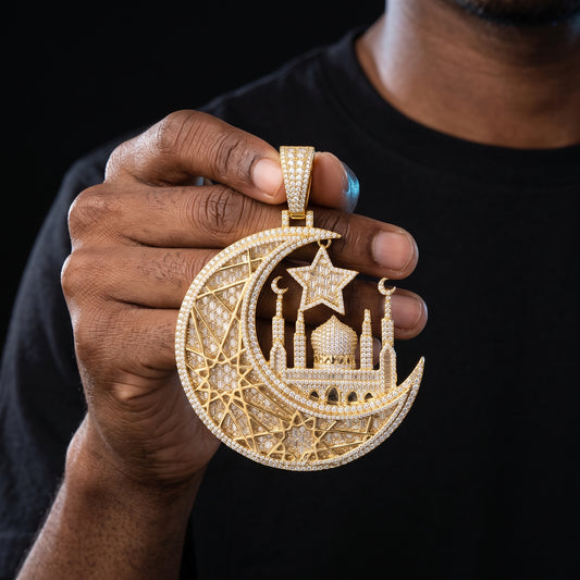 Crescent & Star Mosque Custom Photo Pendant - Different Drips