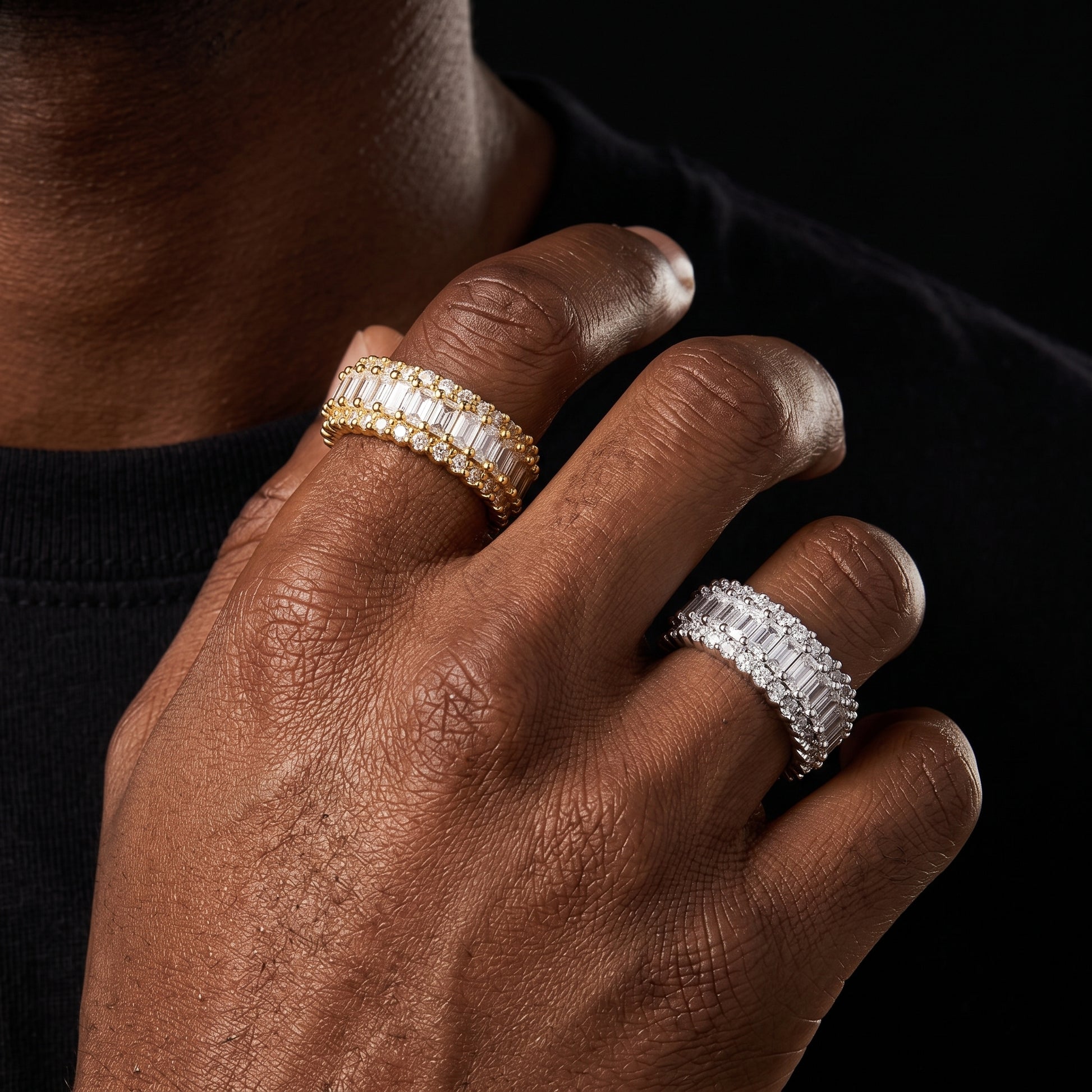 6mm Layered Baguette Ring - Different Drips