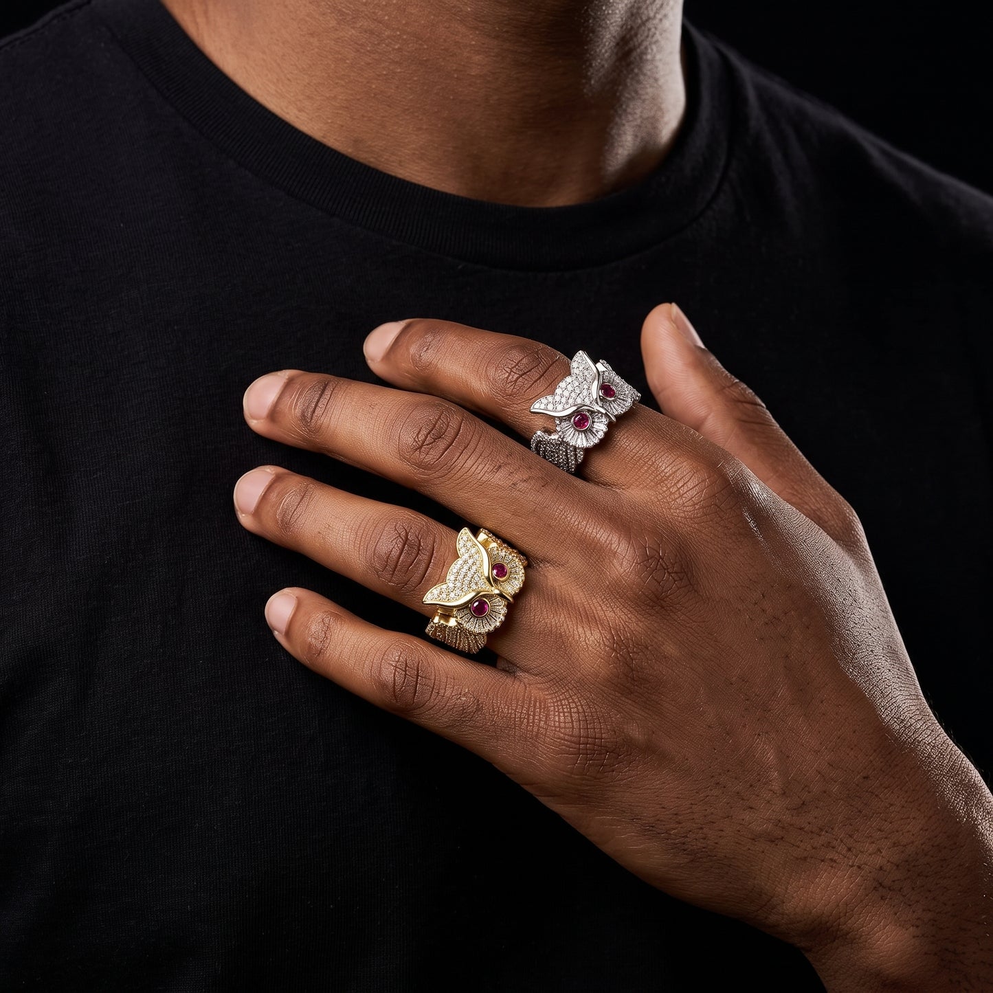 Iced Owl Ring - Different Drips
