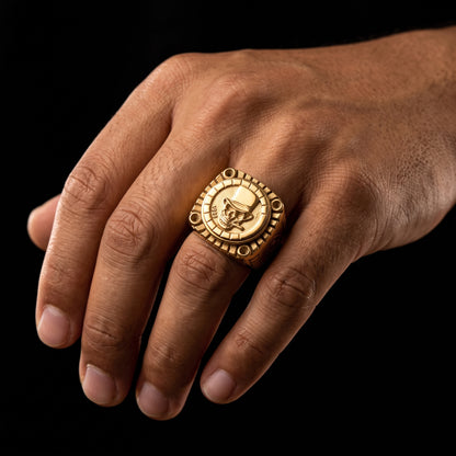 Smoking Skull Chunky Signet Ring