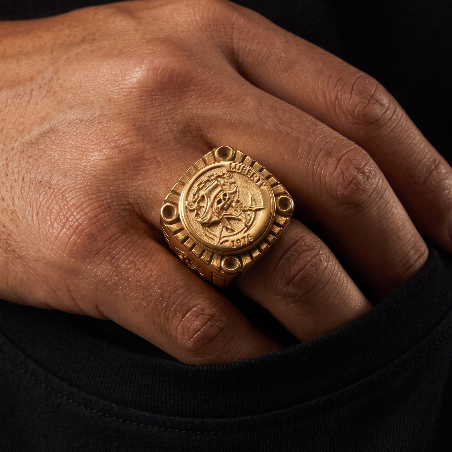 Smoking Skull Chunky Signet Ring
