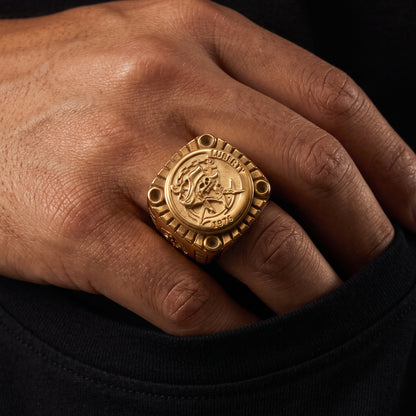 Smoking Skull Chunky Signet Ring