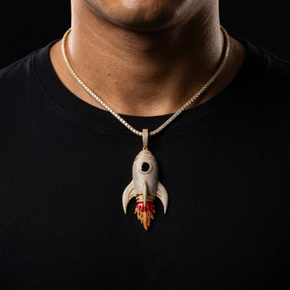 S925 Moissanite Rocket Ship Pendant - Different Drips