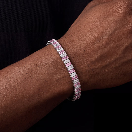 8mm Vertical Baguette Tennis Bracelet - Different Drips