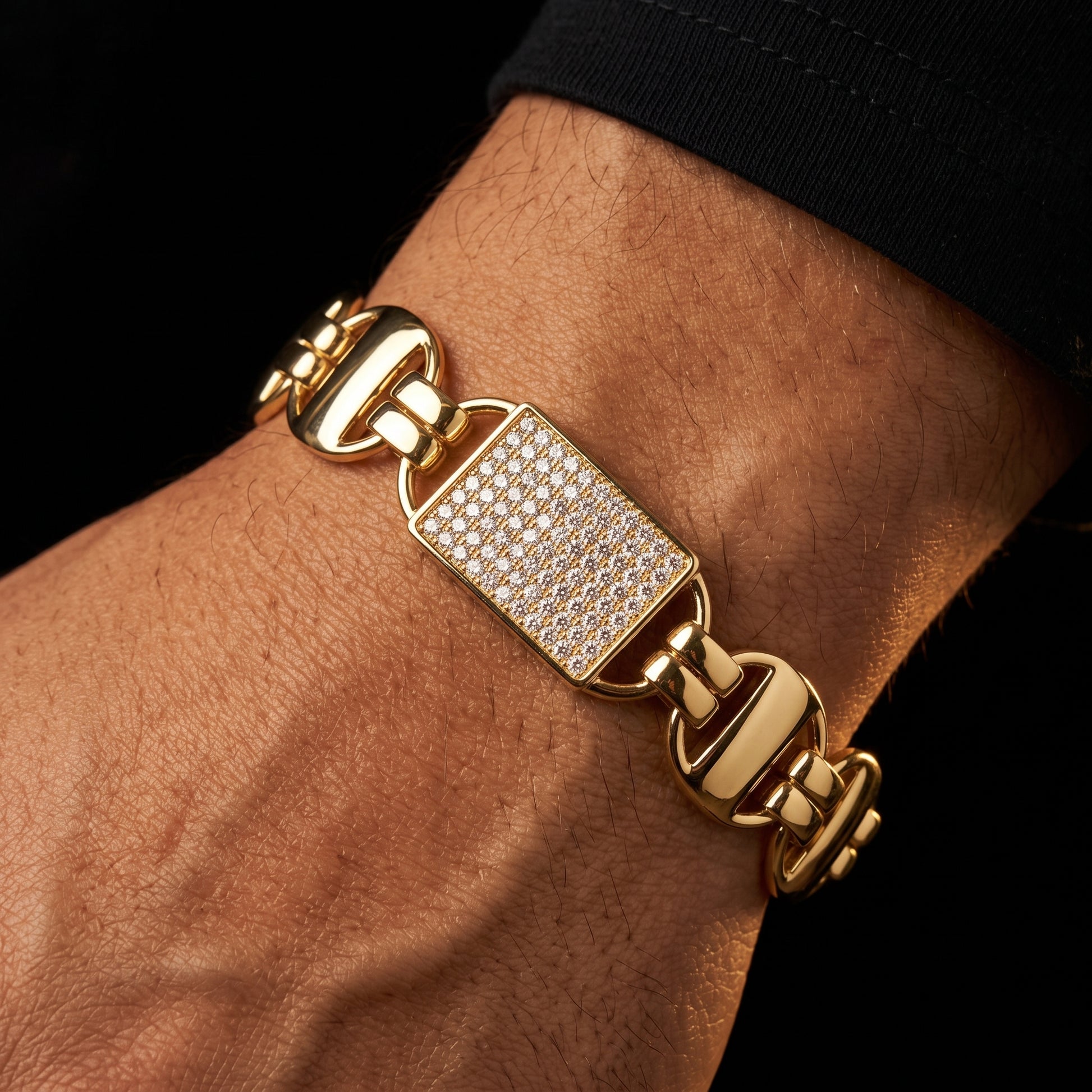 14mm Square Clustered Mariner Link Bracelet - Different Drips