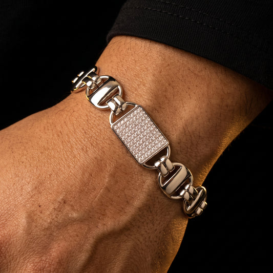14mm Square Clustered Mariner Link Bracelet - Different Drips