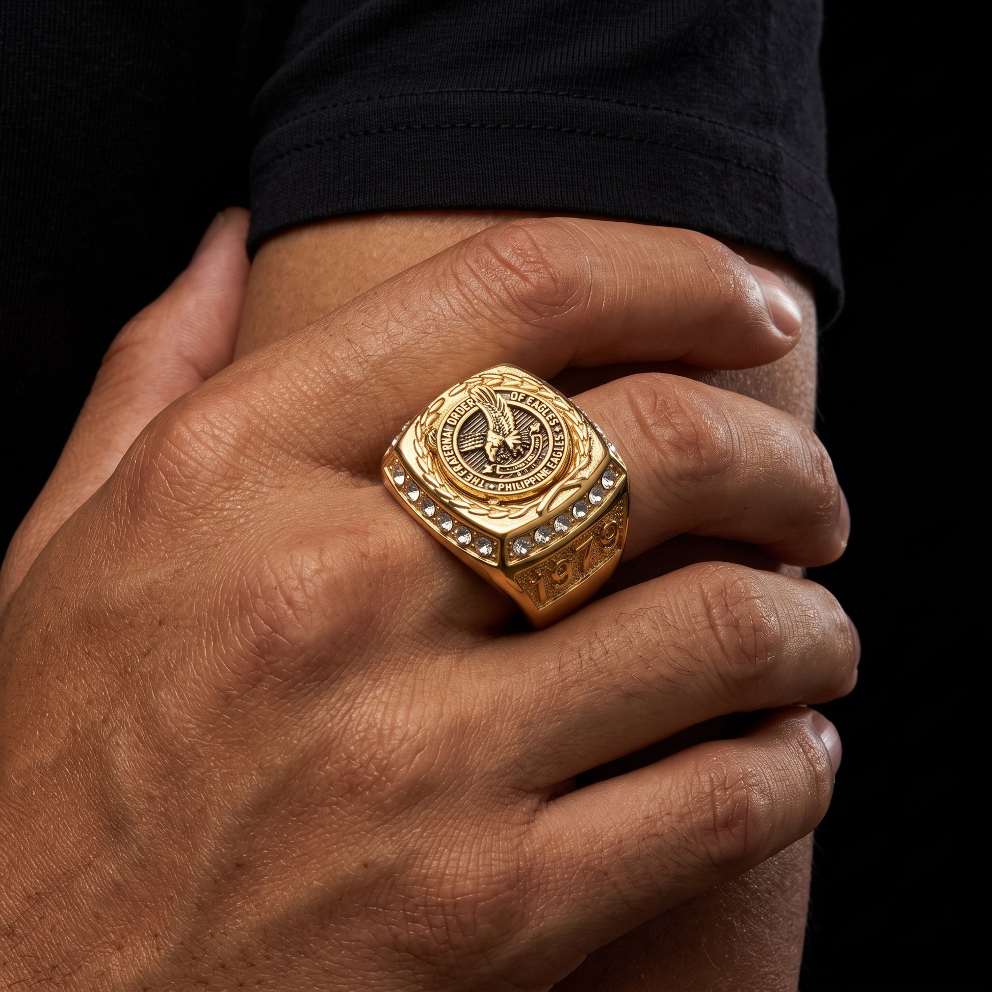 Iced Eagle Emblem Class Ring Style - Different Drips