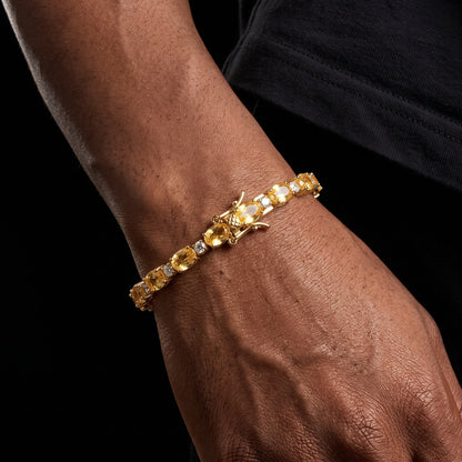 Yellow Oval Stone Tennis Bracelet