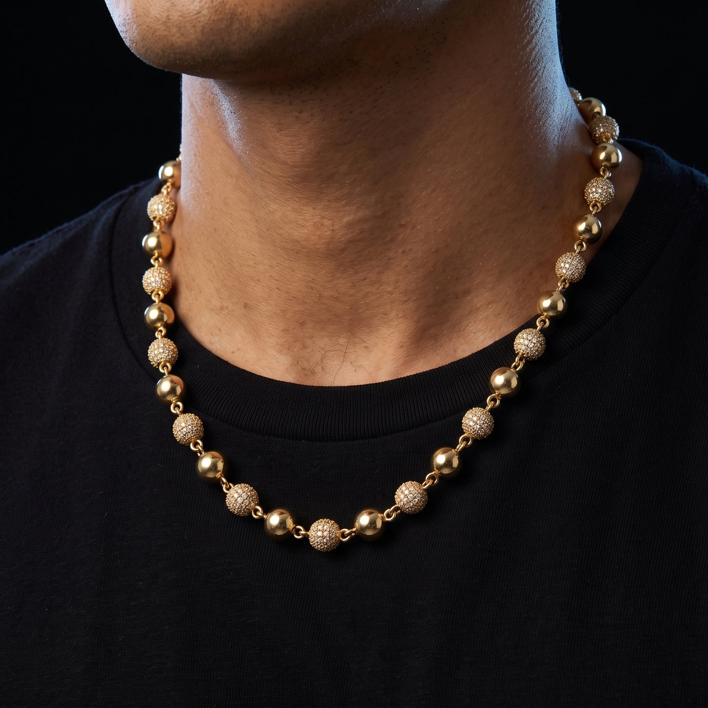 Iced Ball Bead Link Chain - Different Drips