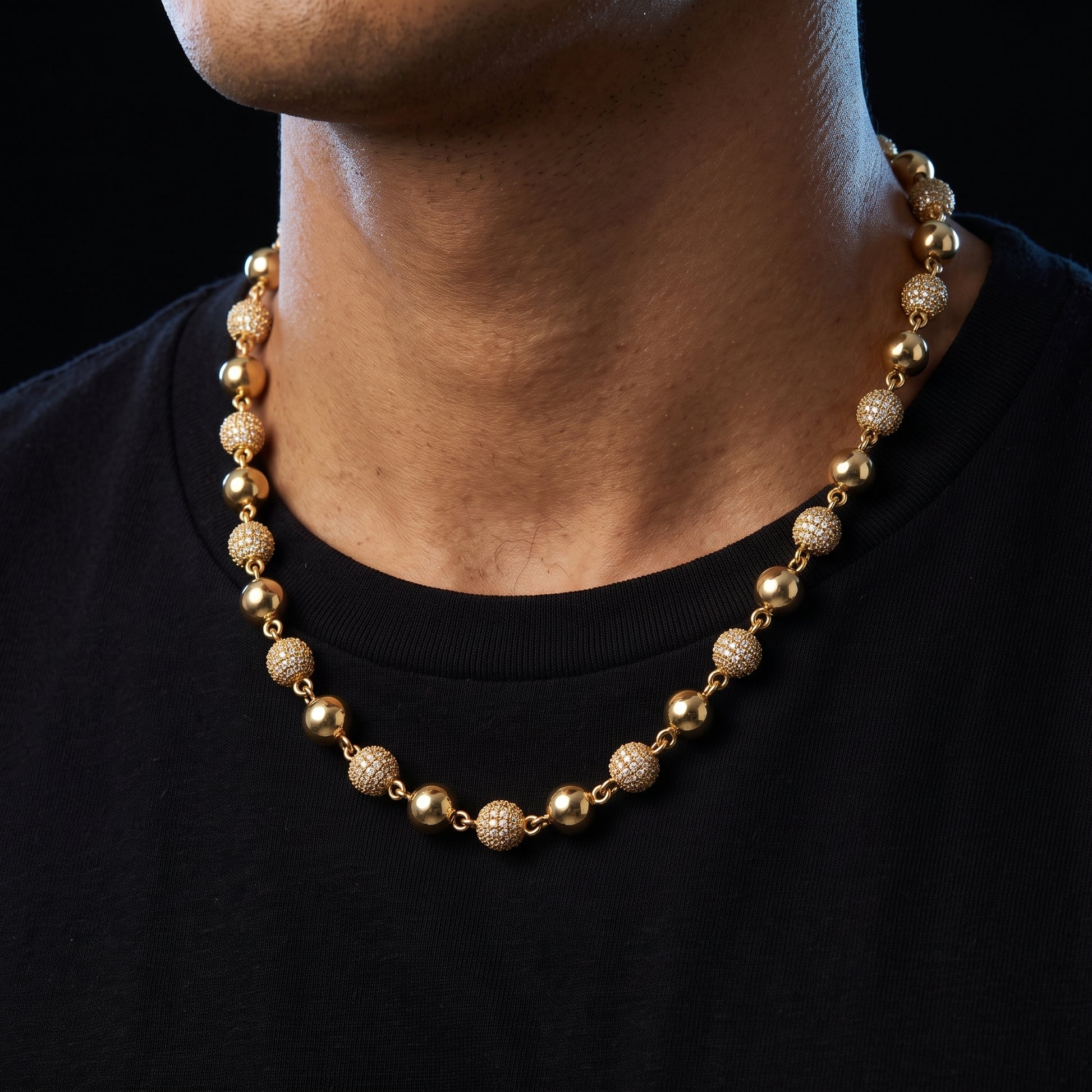 Iced Ball Bead Link Chain - Different Drips