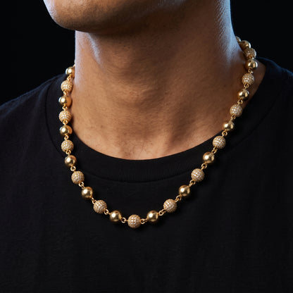Iced Ball Bead Link Chain - Different Drips