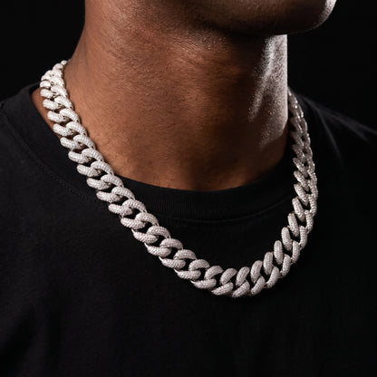 16mm S925 Moissanite Curb Cuban Chain - Different Drips
