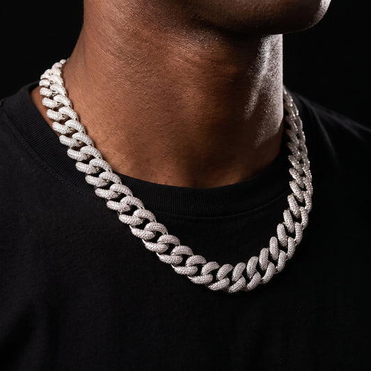 16mm S925 Moissanite Curb Cuban Chain - Different Drips