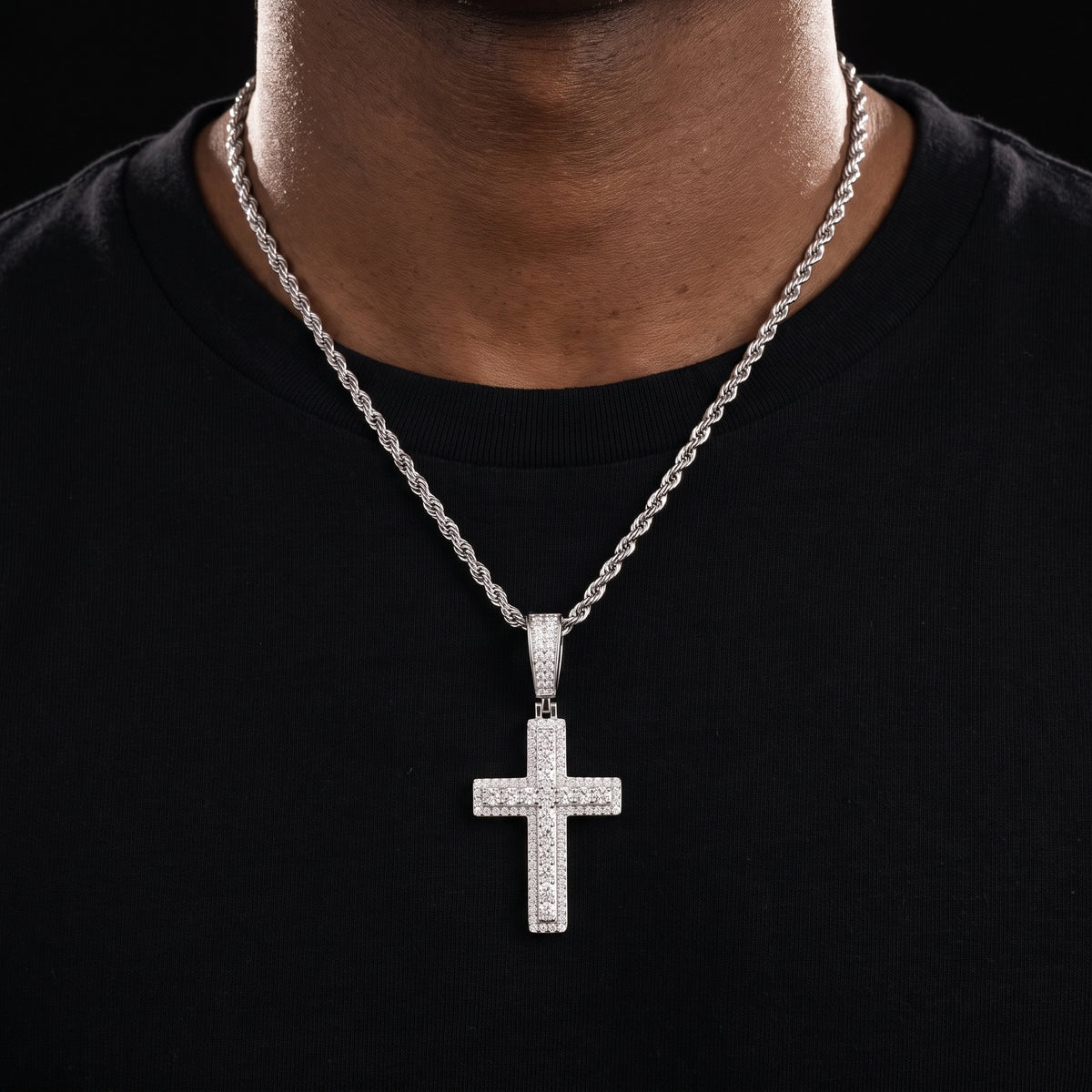 S925 Moissanite Cross Pendant - Different Drips