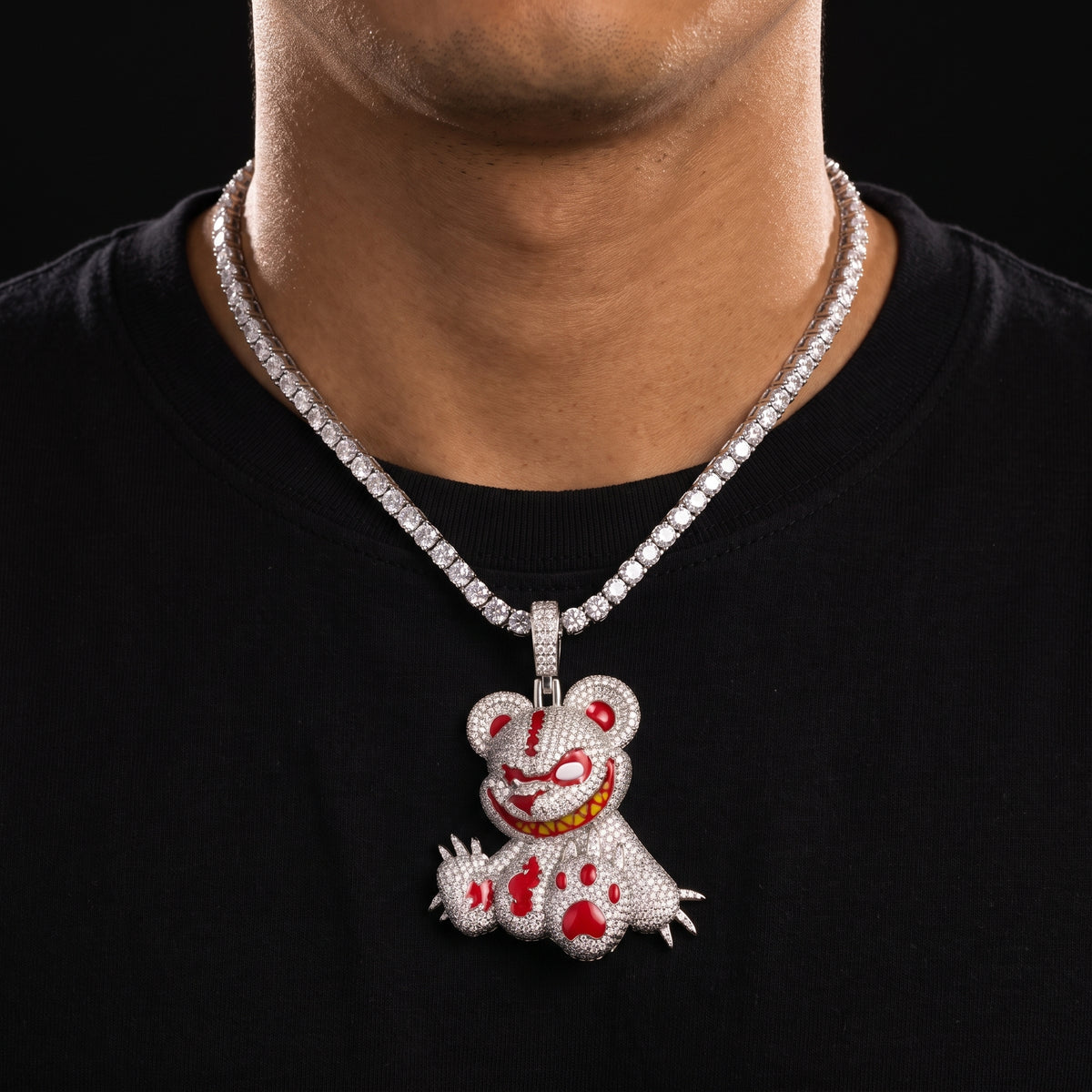 S925 Moissanite Savage Bear Pendant - Different Drips