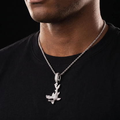 Moissanite Iced Shark Pendant - Different Drips