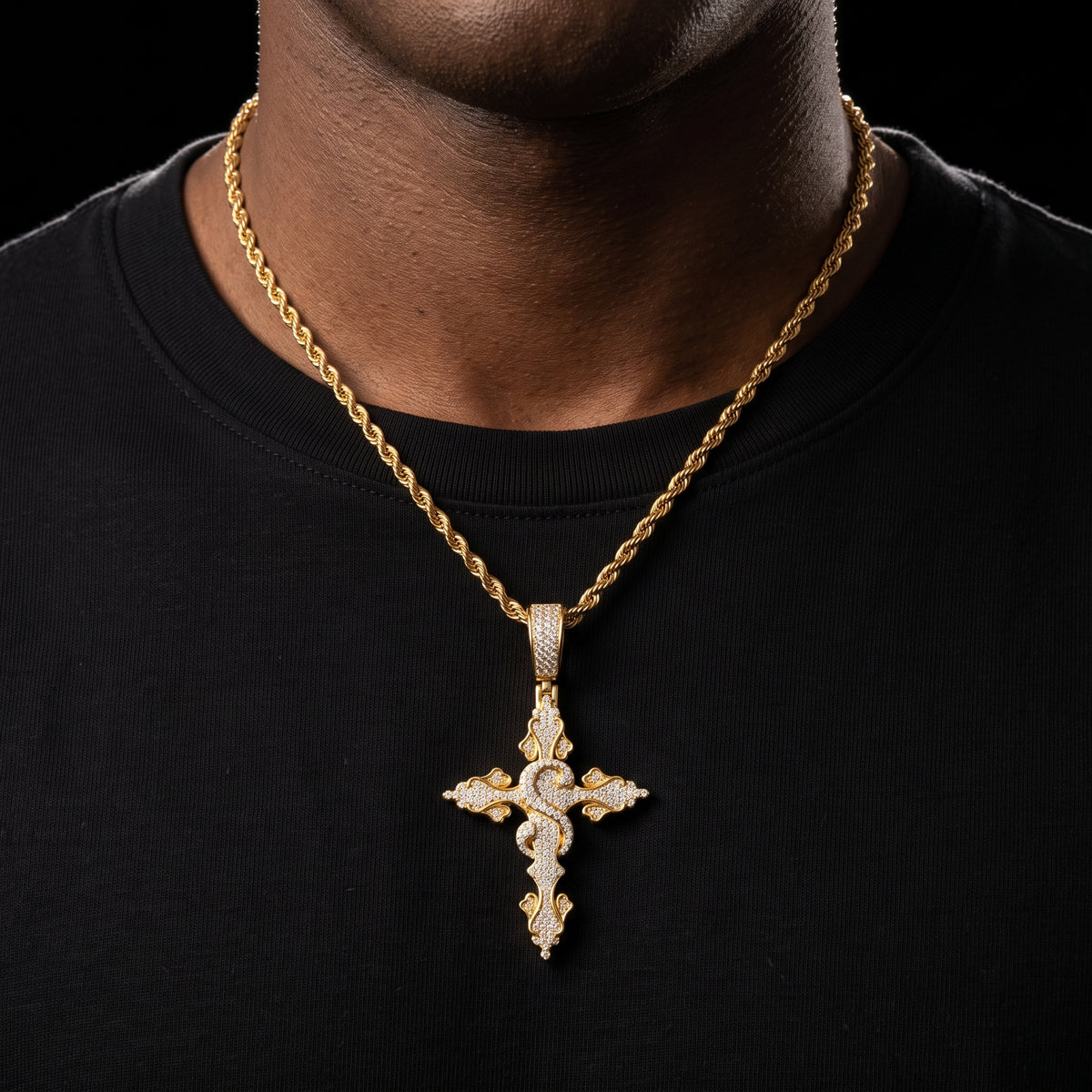 S925 Moissanite Diamond S Cross Pendant - Different Drips