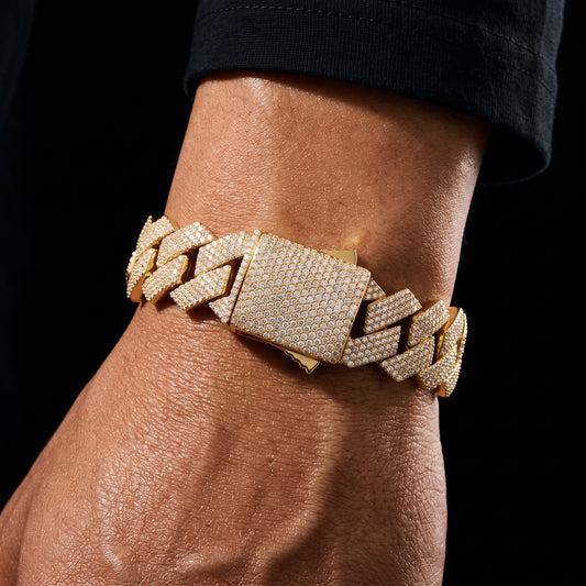 20mm Iced Out Cuban Prong Bracelet