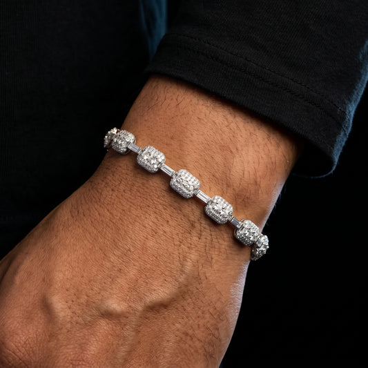 7mm bracelet with canary yellow cushion cut moissanite
