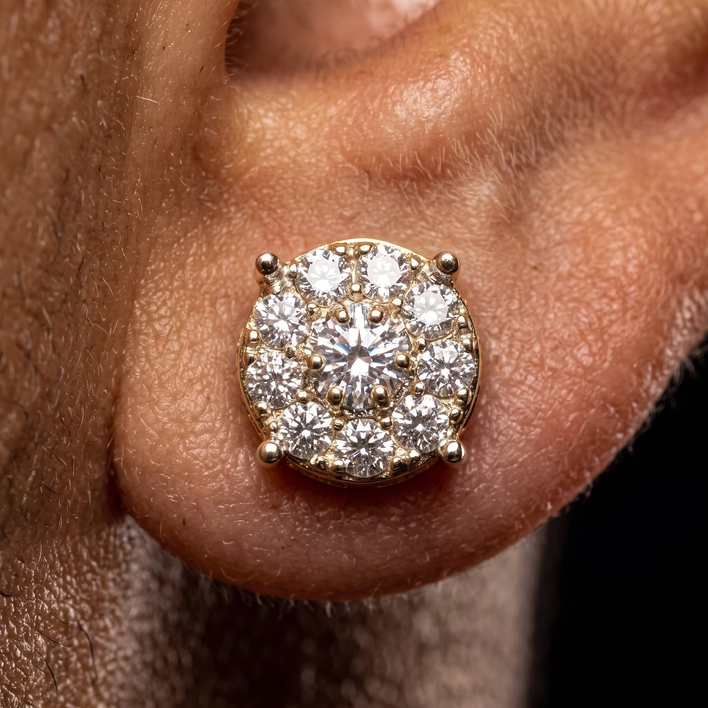 10MM Clustered Round Cut Earrings - Different Drips