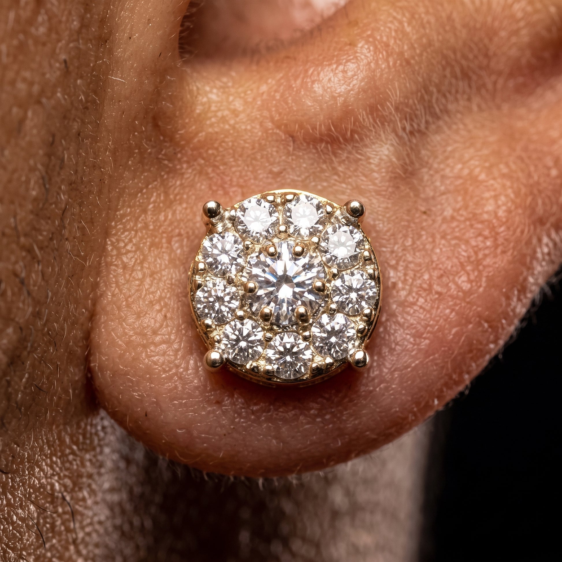 10MM Clustered Round Cut Earrings - Different Drips