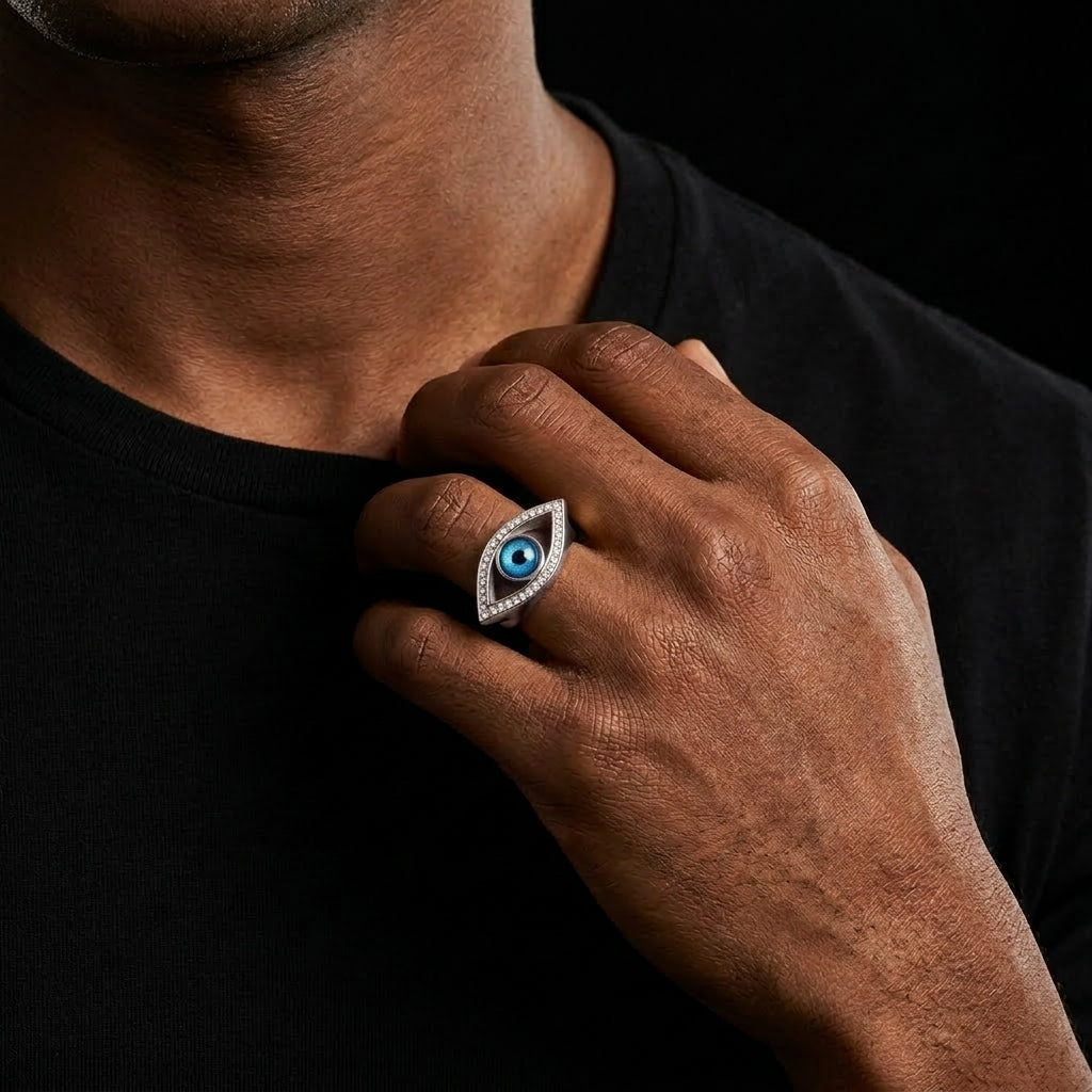 Evil Eye Pavé Statement Ring - Different Drips