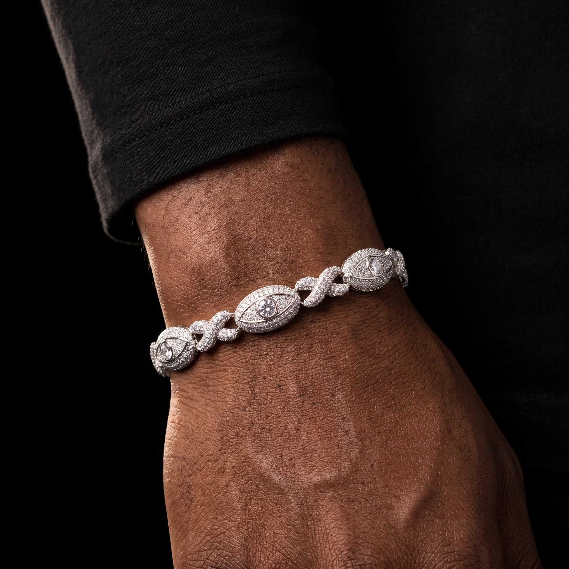 10mm S925 Moissanite Eye Infinity Link Bracelet - Different Drips