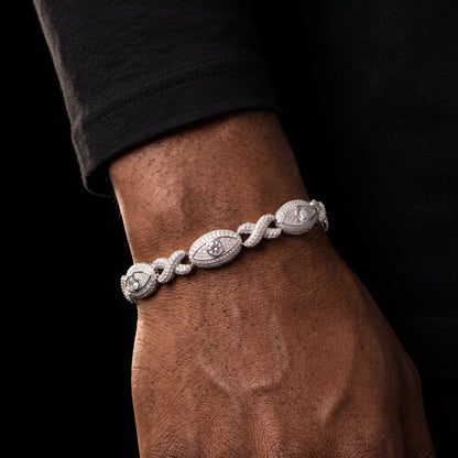 10mm S925 Moissanite Eye Infinity Link Bracelet - Different Drips