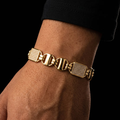 14mm Square Clustered Mariner Link Bracelet - Different Drips