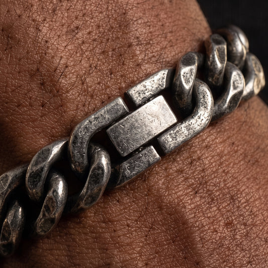 11mm Distressed Brushed Miami Cuban Link Bracelet - Different Drips