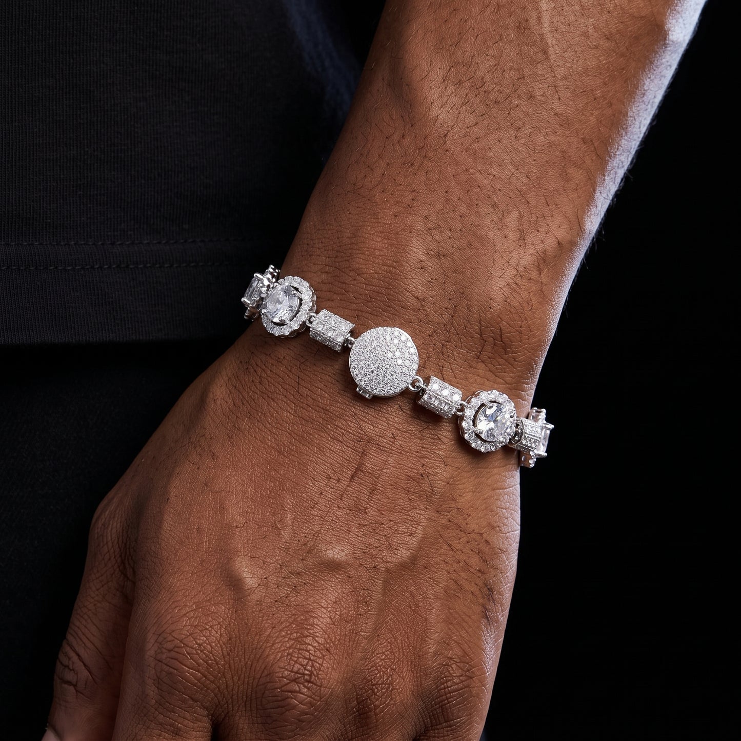 S925 Moissanite 14mm Diamond Stationed Bracelet - Different Drips