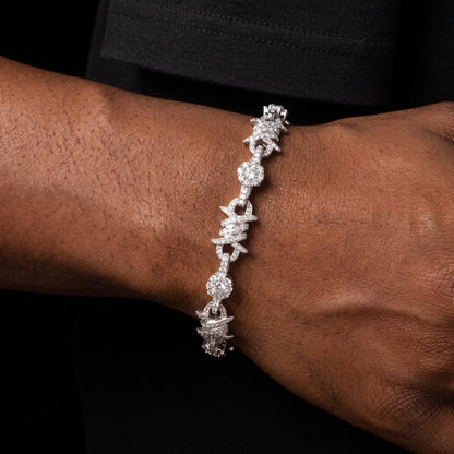 S925 Iced Barbed Wire Moissanite Bracelet - Different Drips